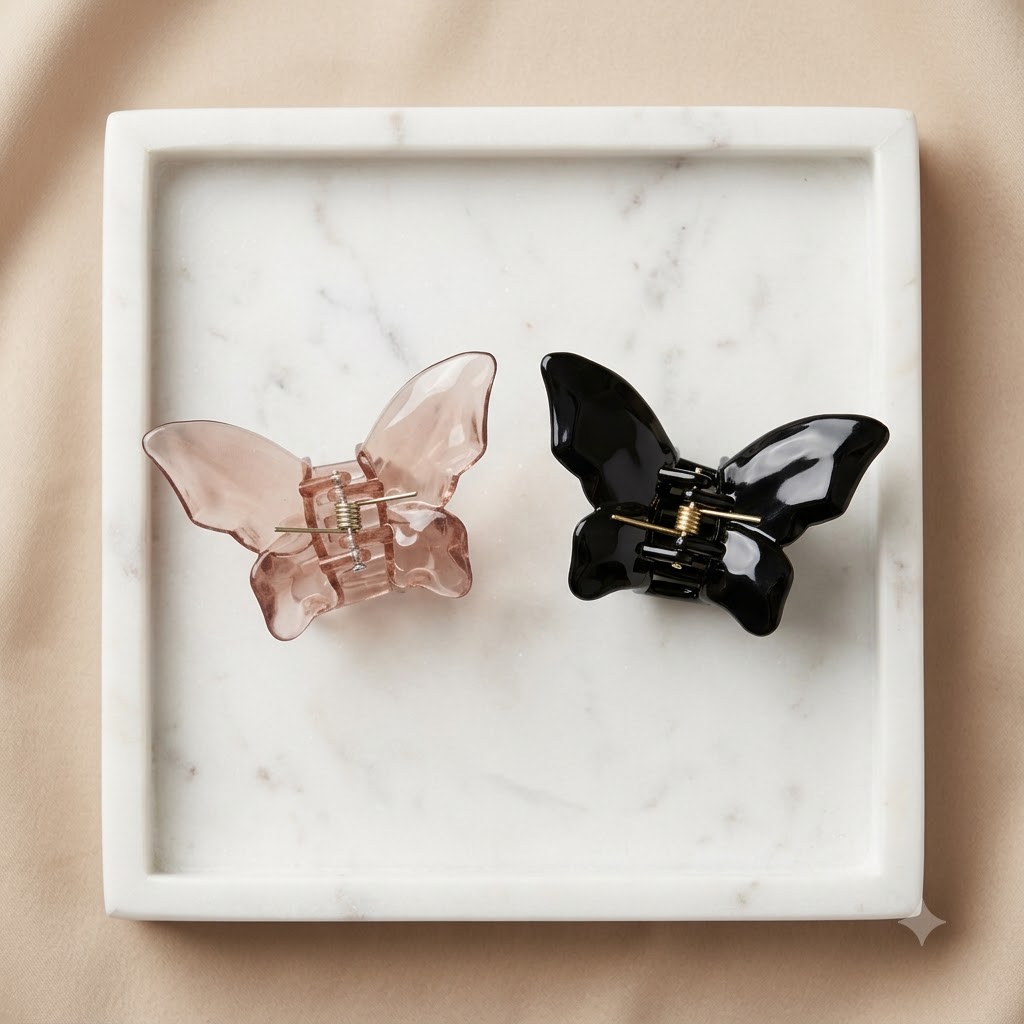 Classic Butterfly Hair Claw Clip - 1 Pair