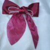 Elegant Pearl-Embellished Satin Bow - 1 Pair