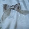 Elegant Pearl-Embellished Satin Bow - 1 Pair