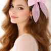 Pearl & Crystal Embellished Satin Bow - 1 Set