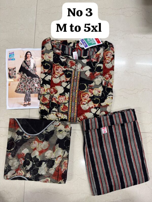 WhatsApp Image 2026-08-05 at 3.50.54 PM Women's Premium Cotton Stitched 3-Piece Anarkali Suit Set – Black Floral Print | Kurta, Pant & Dupatta