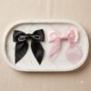Pearl & Crystal Embellished Satin Bow - 1 Set