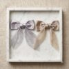 Elegant Pearl-Embellished Satin Bow - 1 Pair