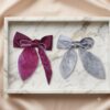Elegant Pearl-Embellished Satin Bow - 1 Pair