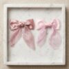 Elegant Pearl-Embellished Satin Bow - 1 Pair