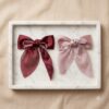 Elegant Pearl-Embellished Satin Bow 1 Pair
