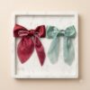 Elegant Pearl-Embellished Satin Bow 1 Pair