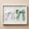 Elegant Pearl-Embellished Satin Bow