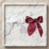 Elegant Pearl-Embellished Satin Bow - 1 Pair