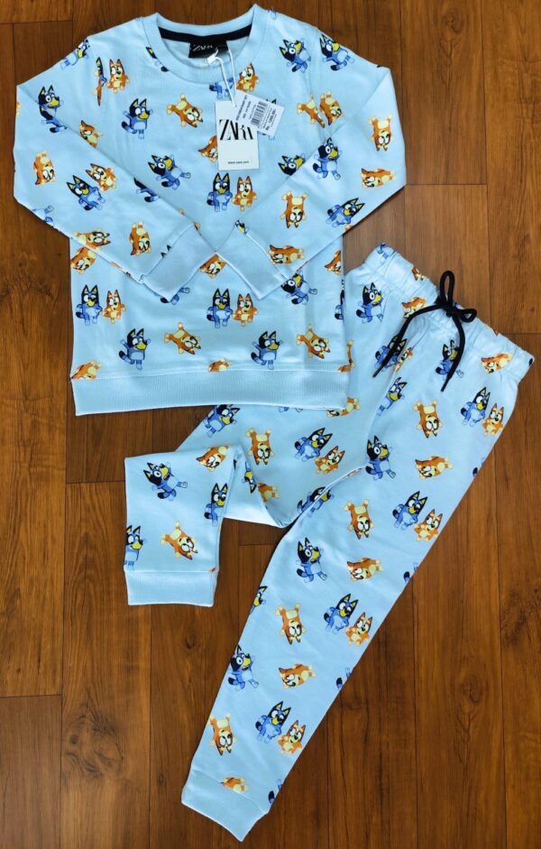 Blue PREMIUM QUALITY ALL OVER PRINT KIDS UNISEX SWEATSHIRT & TRACK PANT