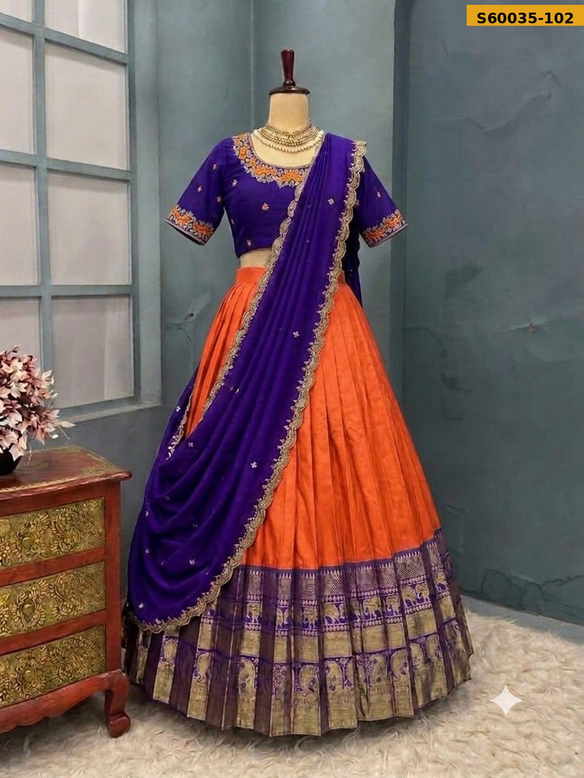 Kanjivaram silk lehenga