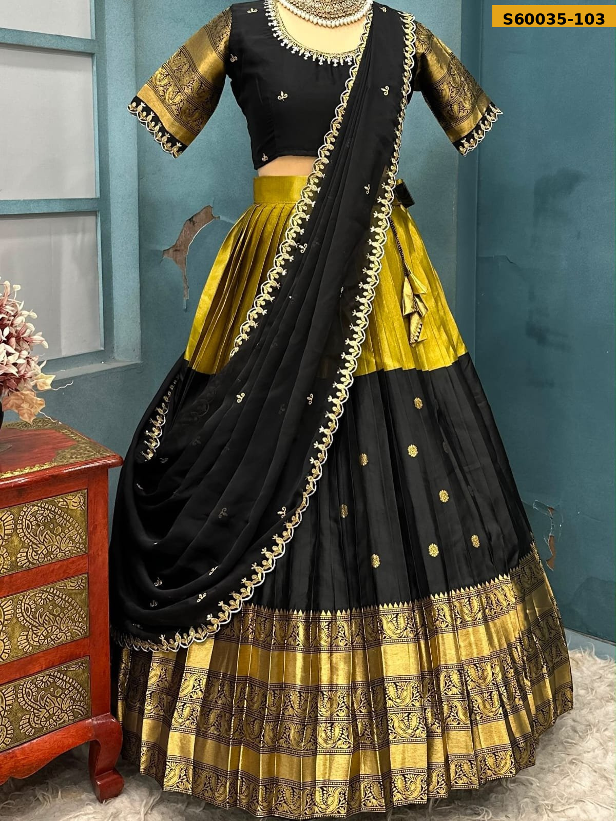Kanjivaram silk lehenga