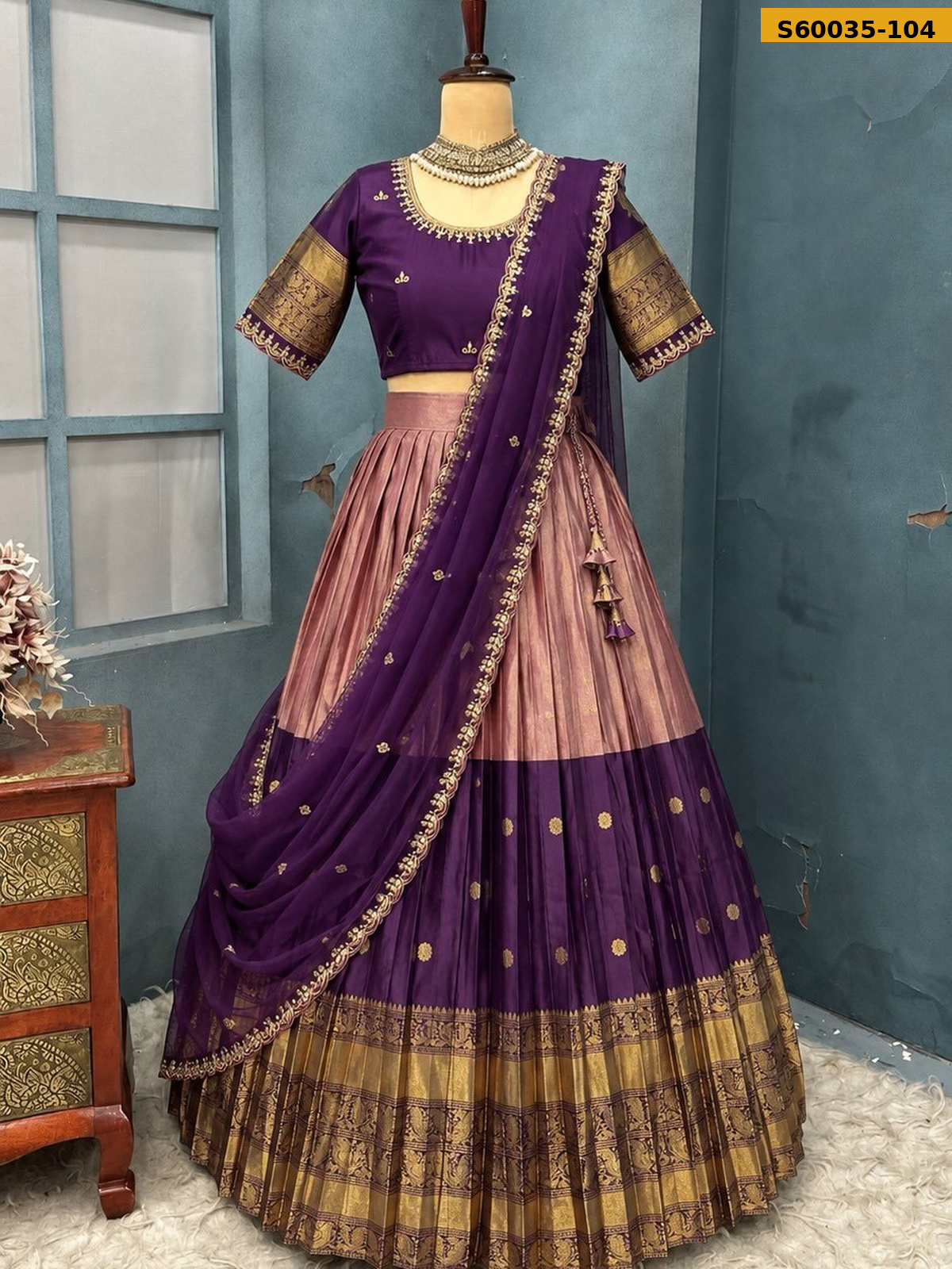 Kanjivaram silk lehenga
