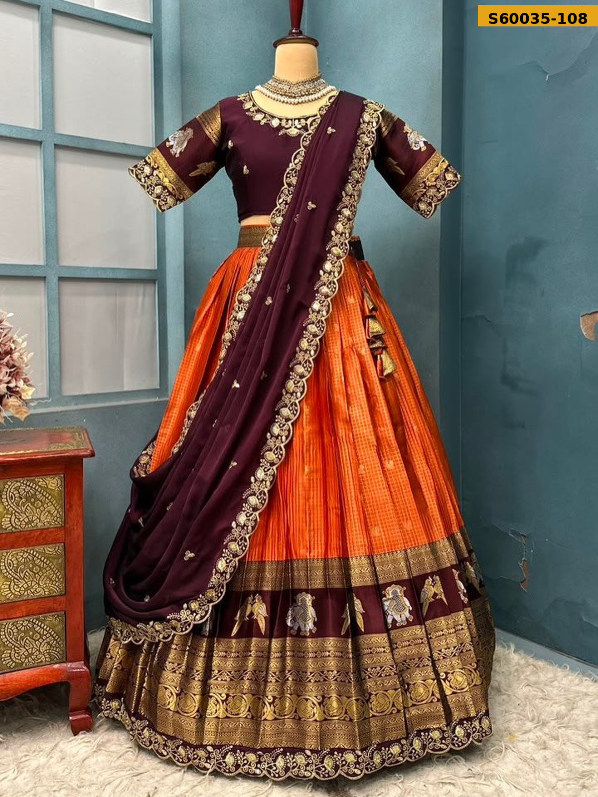 Kanjivaram silk lehenga