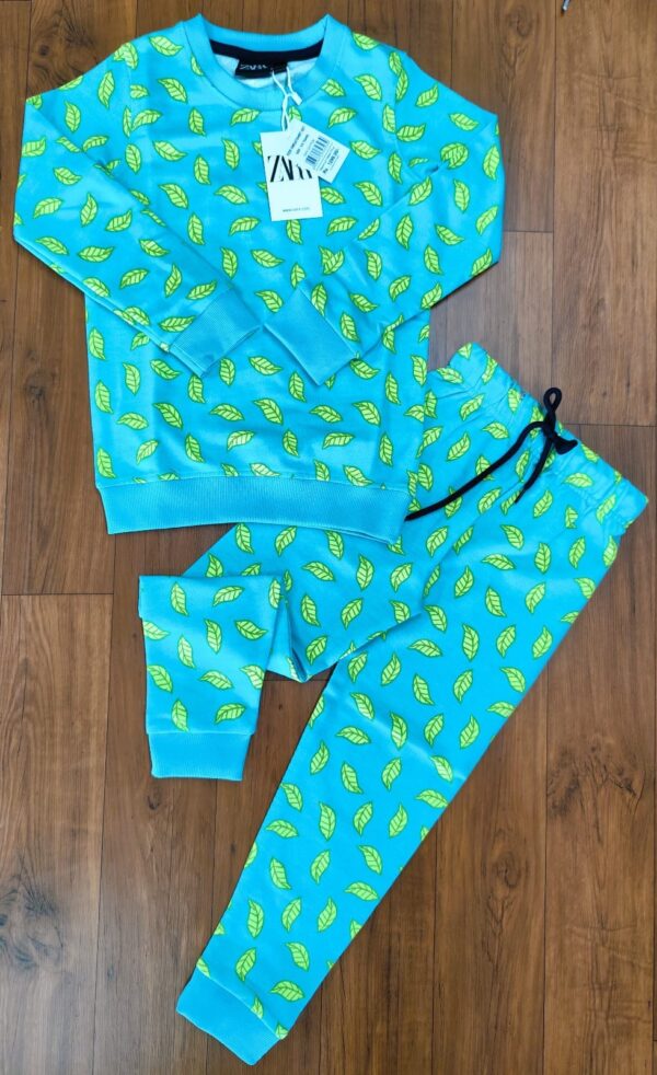 blue 1 PREMIUM QUALITY ALL OVER PRINT KIDS UNISEX SWEATSHIRT & TRACK PANT