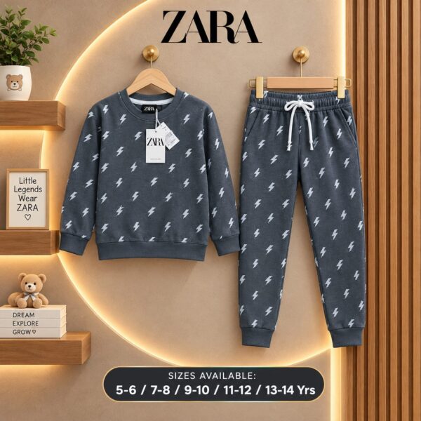 blue (2) PREMIUM QUALITY ALL OVER PRINT KIDS UNISEX SWEATSHIRT & TRACK PANT
