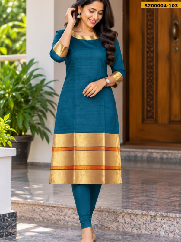 Elegant Narayanpet Cotton Kurti Material with Rich Big Border