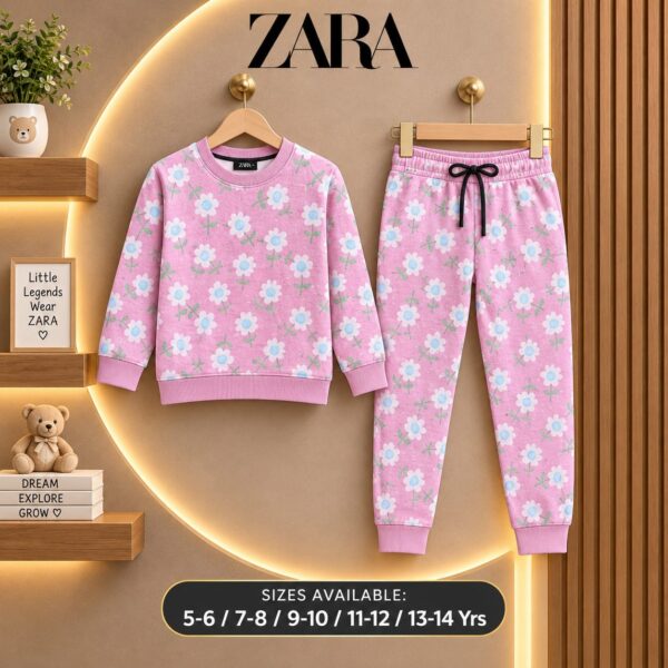 pink PREMIUM QUALITY ALL OVER PRINT KIDS UNISEX SWEATSHIRT & TRACK PANT