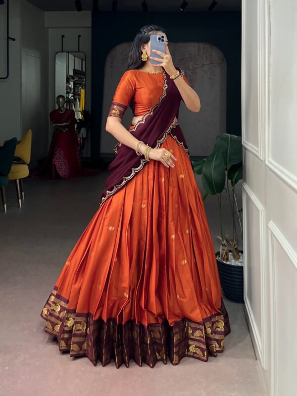 WhatsApp Image 2026-10-23 at 13.31.16 Celebrate in South Indian style with rich colours, intricate zari accents and a silhouette that radiates timeless charm.